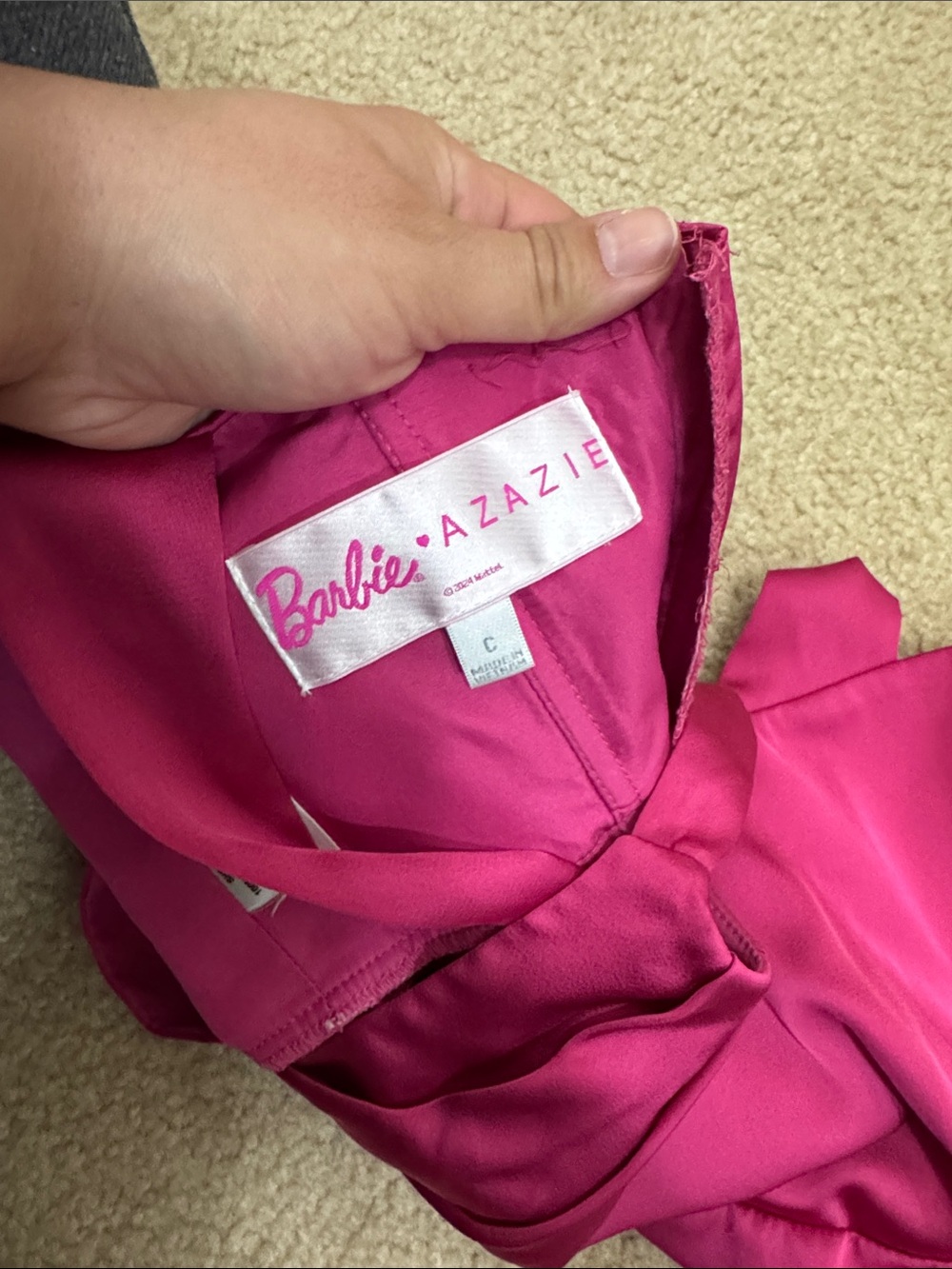 Azazie Barbie Fuchsia Satin Stretch bridesmaid dress prom - Picture 10 of 10